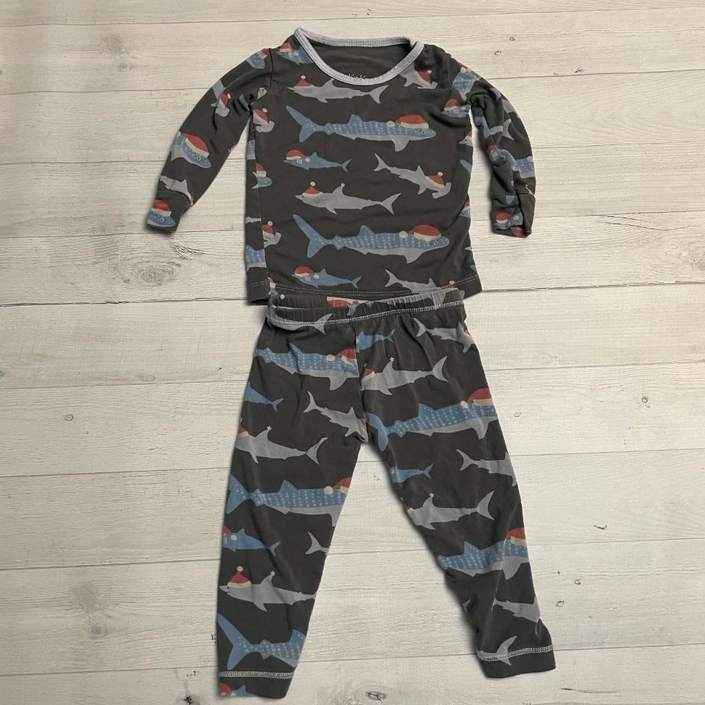 Kickee‎ pants baby santa shark pajamas 12/18 months